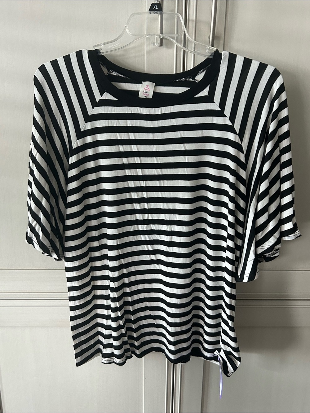 Like Love Black & White Striped Tee